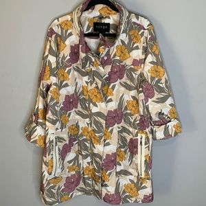 New nuage floral purple mustard jacket 1X